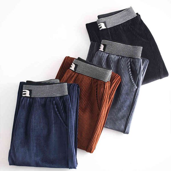 

Women's Pants & Capris OUMENGKA Casual High Waist Corduroy Women Autumn Winter Thick Ladies Long Trousers Elastic Female Wide Leg 4XL 3B77, Black;white