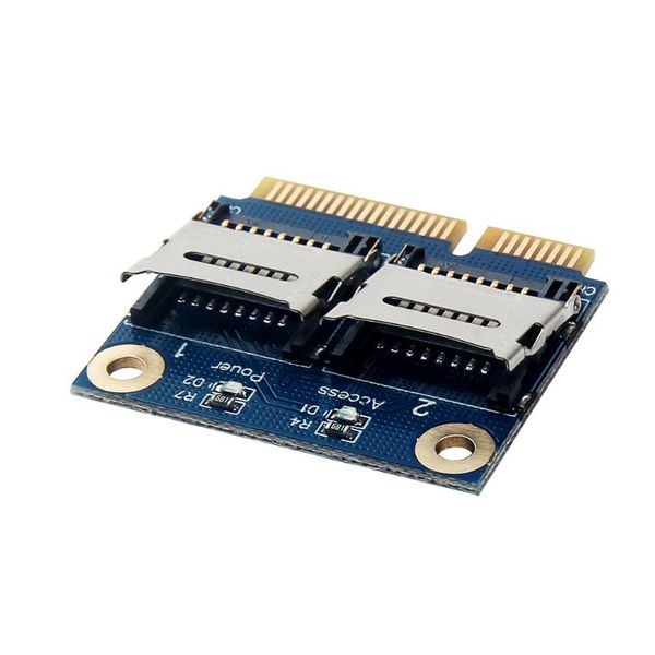 

dua sd tf to mini pci express memory card reader adapter converter for lappcie computer cables & connectors