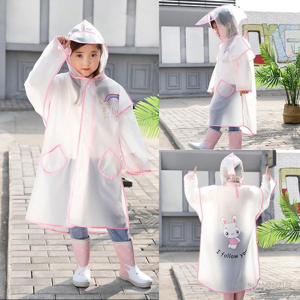 

raincoats 110cm to 145cm 4-12 years old children's eva cartoon animal raincoat cute children rain gear household items poncho