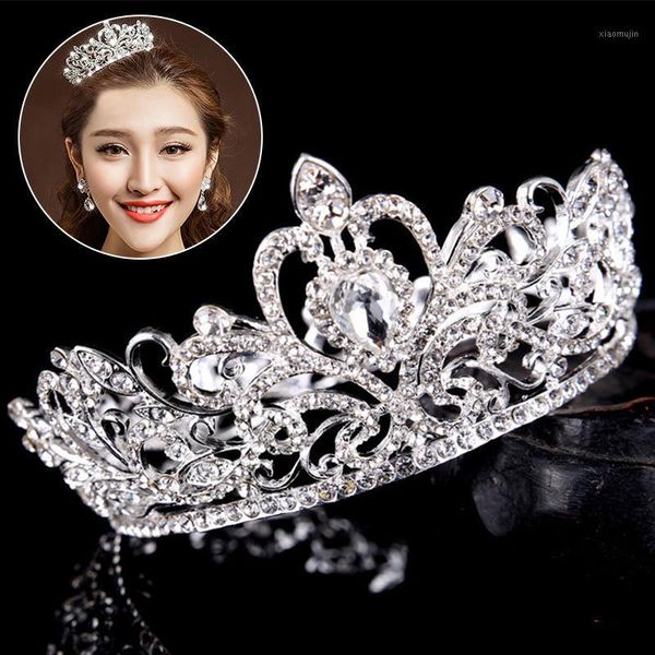 

hair clips & barrettes trendy wedding crown rhinestone crystal headband for woman gold accessories bridal accessory, Golden;silver