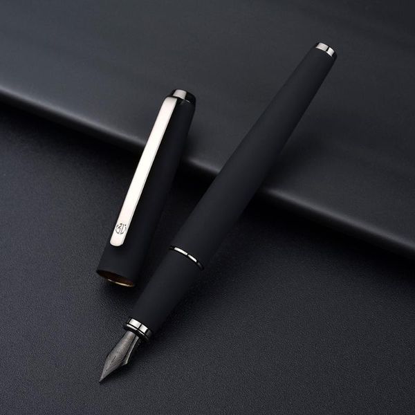 

fountain pens 517d hongdian matte black metal pen titanium ef/f/bent nib silver clip excellent writing gift for business office