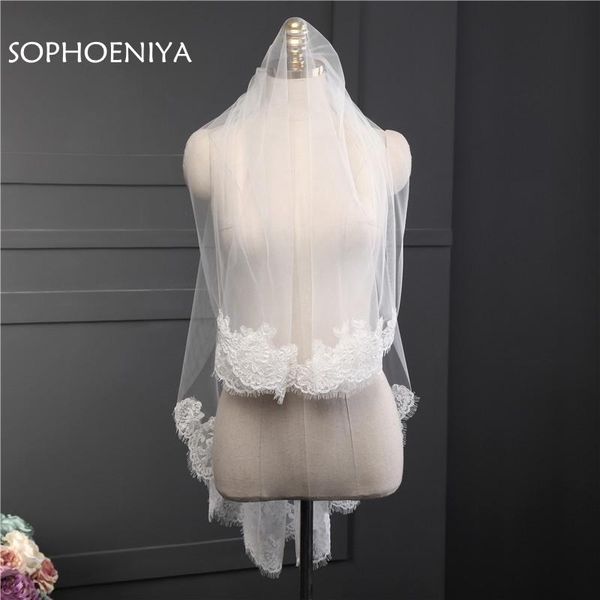 

bridal veils arrival wedding veil 2021 white ivory accessories veu de noiva voile mariee appliques lace, Black