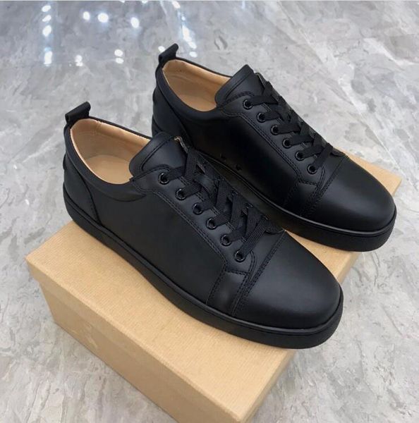 

[original box] luxury designer red sole mens casual shoes with women sneaker man rantulow genuine leather sports flat white,black, eu35-47