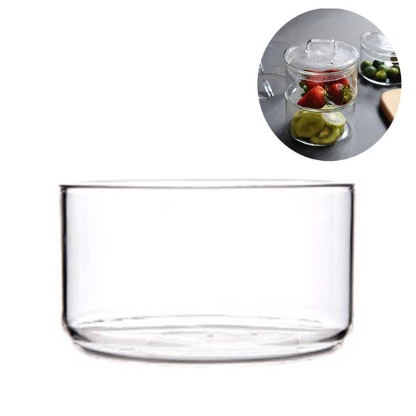 

bowls salad bowl heat resistant glass transparent dessert instant noodle for serving fruit vegetable breakfast (without lid)
