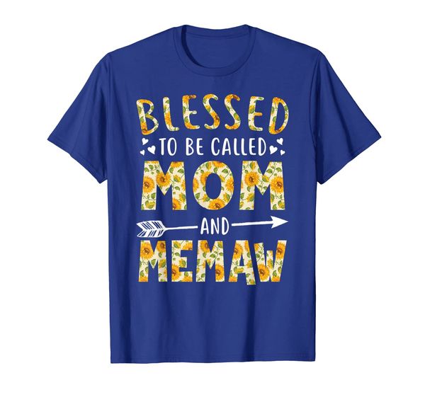 

blessed to be called mom and memaw sunflower tee shirt, White;black