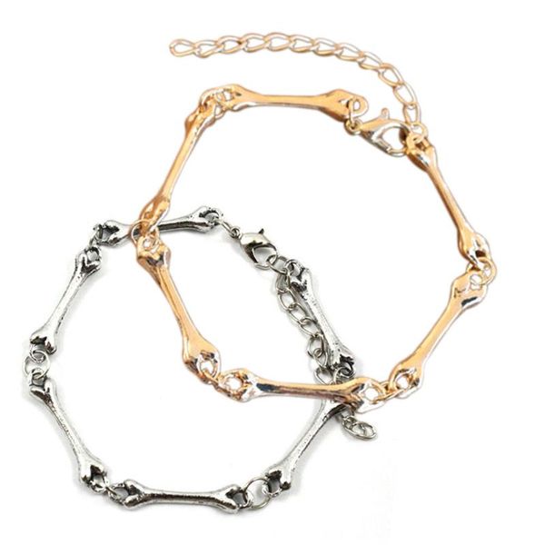 

link, chain fashion cool rock punk gothic metal bone bracelet bangle helh889, Black