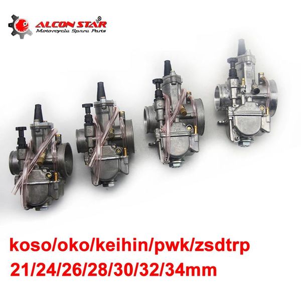 

alconstar- 21 24 26 28 30 32 34mm carburator koso keihin pwk oko motorcycle carburador with power jet used 2t 4t scooter atv utv fuel system