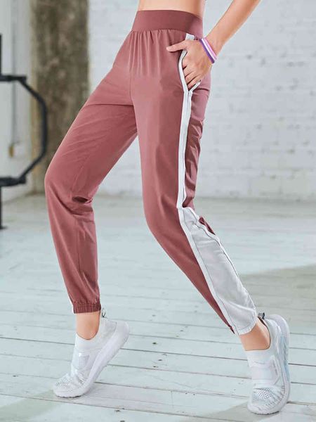 

designs sweatpants womens thin practicing nine-point pants breathable foot fast drying outdoor casual, Black;green