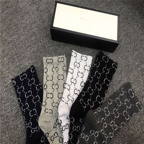 

socks 2021 sport long 100% cotton wholesale couple design 5 with box, Black