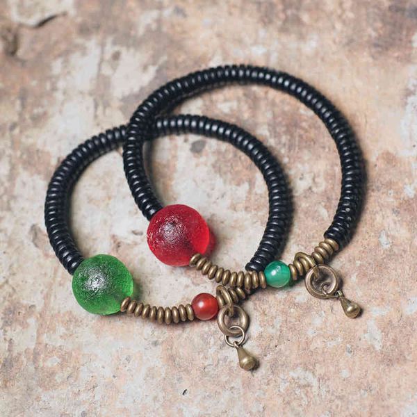 

qu weihua simple color fresh mori ebony bracelet couple girlfriends hand string jewelry young accessory girl, Golden;silver