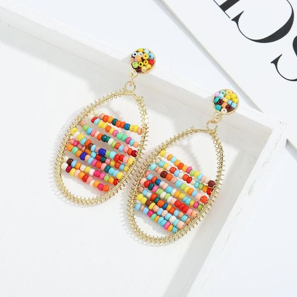 

dangle & chandelier exaggerated geometric earrings statement high-quality handmade beads long drop earring jewelry accessories for women, Silver