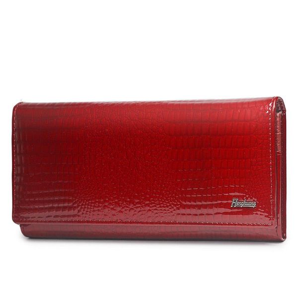 

women wallets female brand alligator long genuine leather ladies clutch coin purse magnetic snap crocodile cow wallet, Red;black