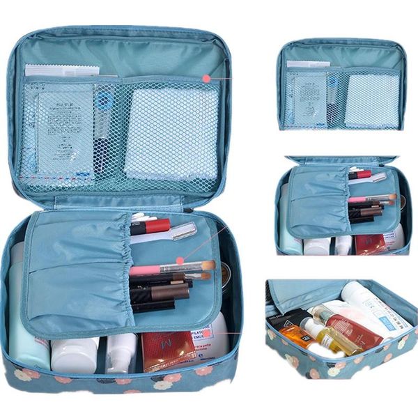 

storage bags rushed floral nylon zipper women makeup bag cosmetic case make up organizer toiletry travel wash