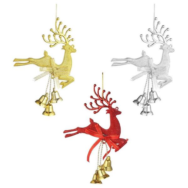 

christmas decorations 2pcs bell pendant year deer tree reindeer elk xmas