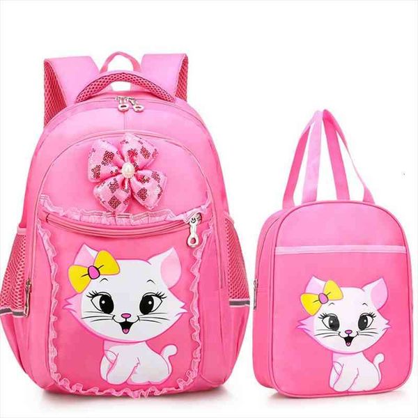 

waterproof children school girls cat bag cartoon schoolbags primary backpack set kids princess sac enfant