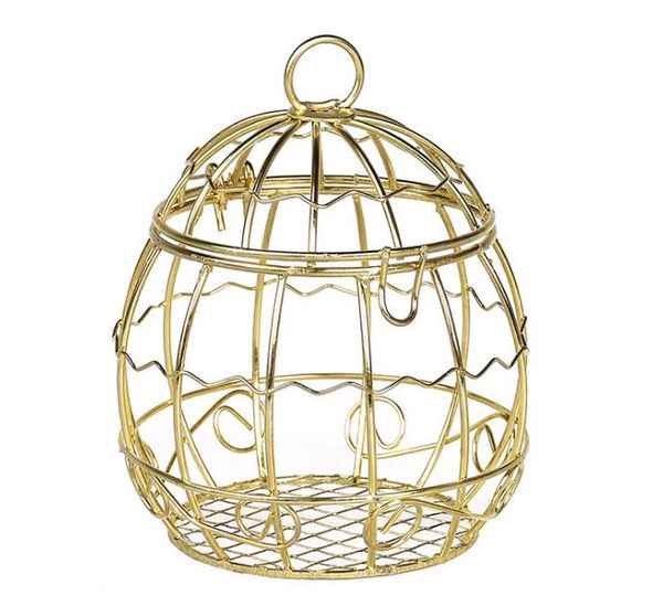 2021 Caixa de Favor Do Casamento Europeu Creative Gold Matel Caixas Românticas Ferro Forjado Birdcage Casamento Caixa de Doces Caixa de Tin Box Atacado Casamento Favores