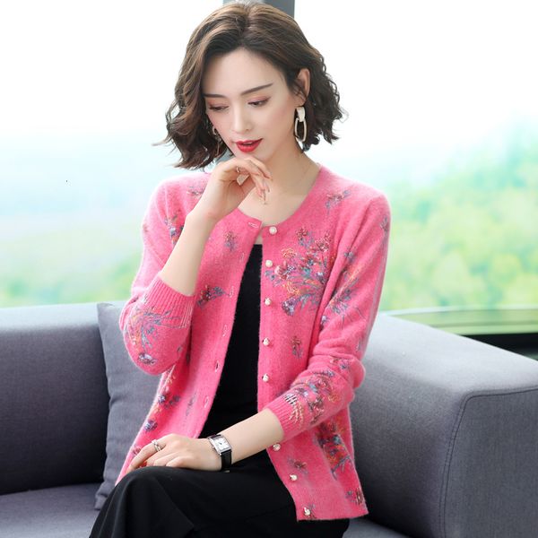 

women's jackets autumn winter thick sweaters cardigan o-neck long-sleeved loose cardigan outwear coat printed sweater women 5, Black;brown
