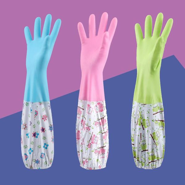 

disposable gloves add velvet thickened dishwashing gloves, washing vegetables, rubber clothes, plastic kitchen housework