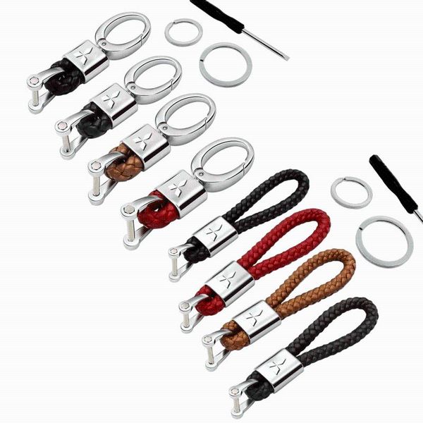 

keychains key ring braided rope keychain men keyring decoration for mitsubishi l200 lancer asx colt pajero outlander eclipse chain, Silver