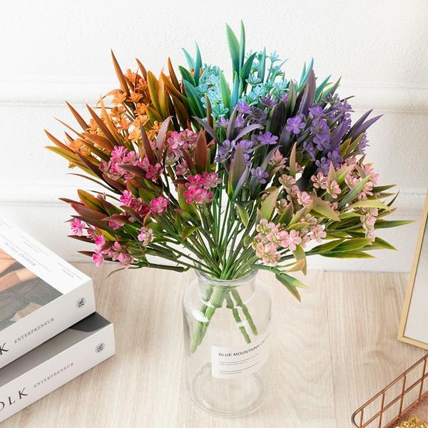 

artificial flower plum cherry blossoms branch for home garden wedding decoration fake flowers plastic peach bouquet decorative & wreaths