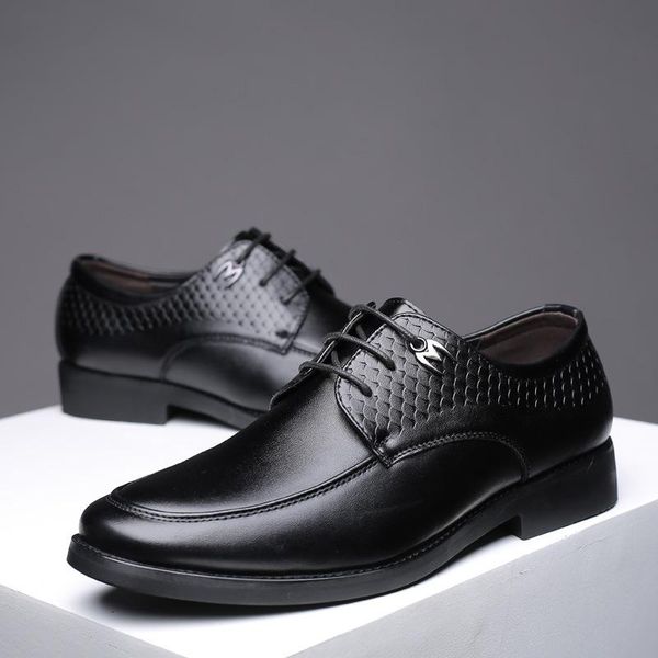

dress shoes mazefeng brogue formal men leather fashion flats patent retro round toe oxford male footwear zapatos, Black