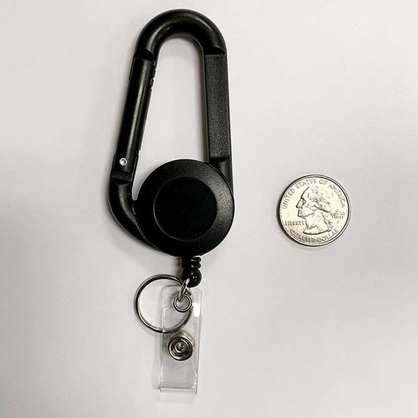 

hooks & rails 1pc id card key chain lanyard clip ring retractable pull name tag recoil badge belt rope holder heavy duty keychain