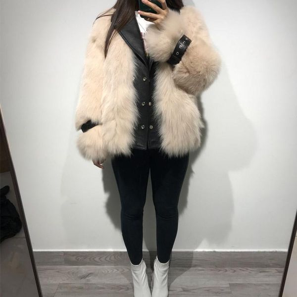 

women's fur & faux women natural jacket ladies real, Black