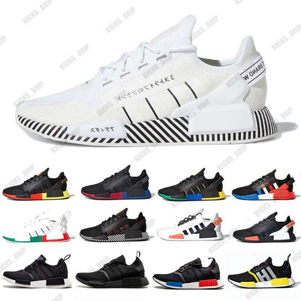 

dazzle camo nmd r1 v2 mens running shoes core black white mexico city og classic aqua tones men women outdoor sports sneakers with gift