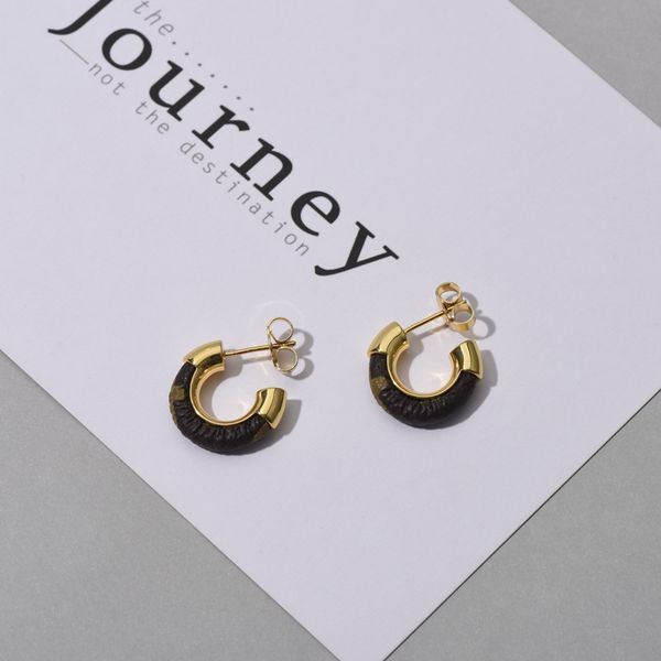 

design jewelry net red recommended flower leather earrings female, Golden