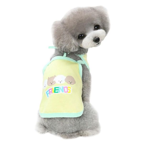 

dog apparel pet vest printed t-shirt cartoon with saliva towel clothes breathable costumes spring summer