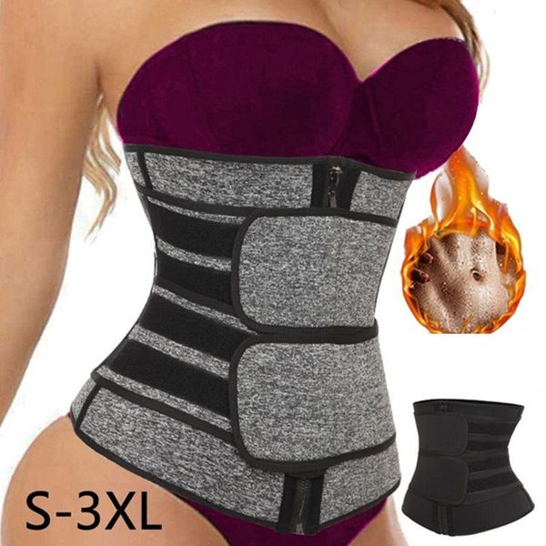 

women's shapers 2021 postpartum body sculpting double belt sports waist trainer adjustment corset cinchers firm thin broadcloth, Black;white