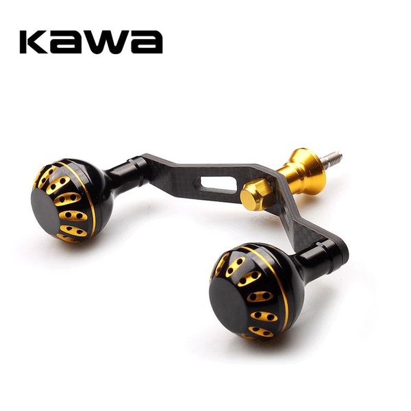

kawa 2021 fishing reel handle double with aluminum alloy knob, suit shimano reel, carbon fiber tackle accessory baitcasting reels