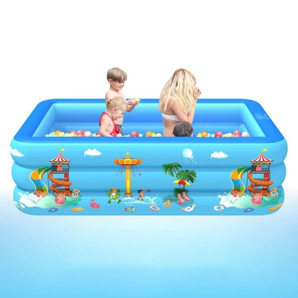 

pool & accessories baby inflatable swimming portable children kids 3layer water playing tub
