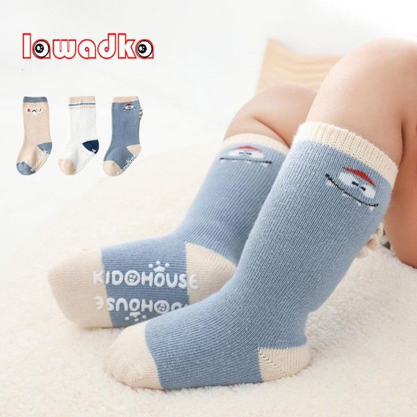 

socks lawadka 3pairs/set cotton born baby girl boys autumn winter infant toddler soft cartoon non-slip floor sock for girls, Pink;yellow