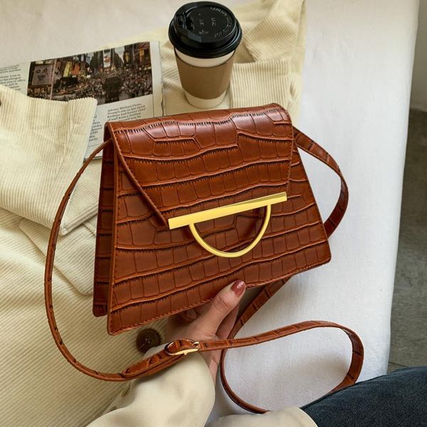 Padrão de pedra retrô Pequenas bolsas e bolsas de luxo de alta qualidade pu pu couro crossbody bolsas para mulheres 2020 moda bolsa de ombro