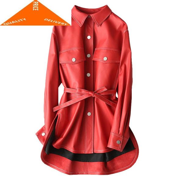 

women's leather & faux sheepskin 100% real coat female autumn winter clothes 2021 korean genuine jacket women chaqueta mujer hiver 9859, Black