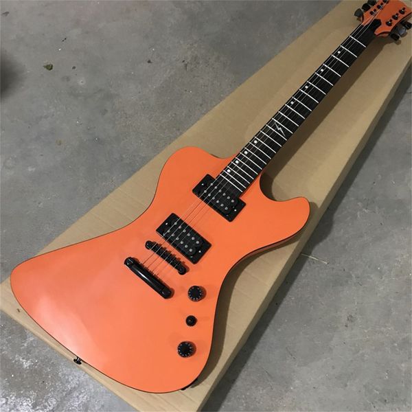 

delivery, rosewood fingerboard opposite electric guitar, orange guitar , electric guitars guitarra