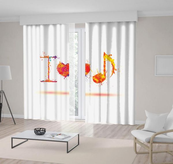 

curtain & drapes i love music design elements colorful red yellow orange note artistic illustration splash paint