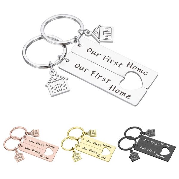 

keychains family keychain our first home couples key chain for husband wife anniversary valentine day gift boyfriend girlfriend love, Silver