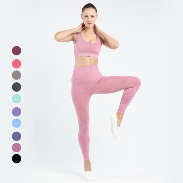 

yoga outfit 10 colors seamless set gym clothing workout clothes for women high waist sport fitness suit