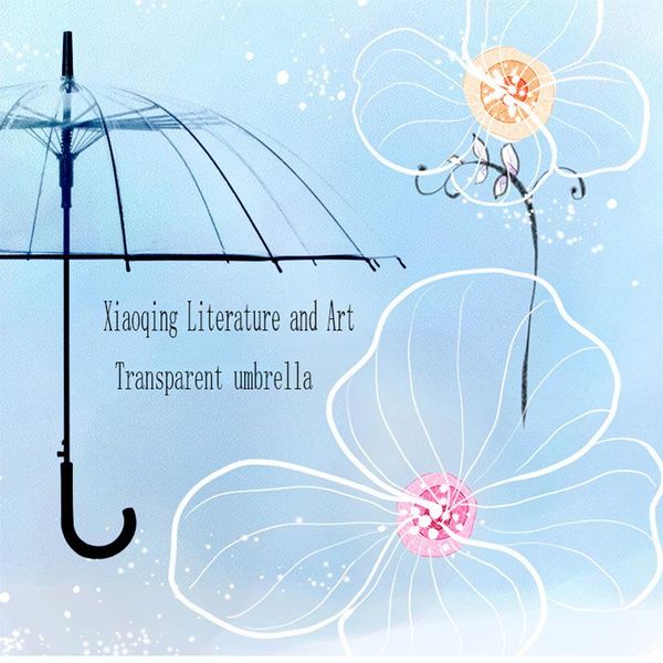 

umbrellas creative transparent umbrella long handle automatic advertising fashion small fresh gift