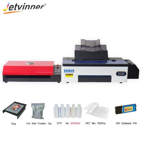 

jetvinner t-shirt printer for r1390 dtf a3 pet film oven 100pcs 5000ml ink 1kg powder textile printers