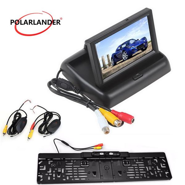 

car video security monitor 4.3" tft color lcd for camera dvd vcr 12v reverse rearview foldable auto parking backup