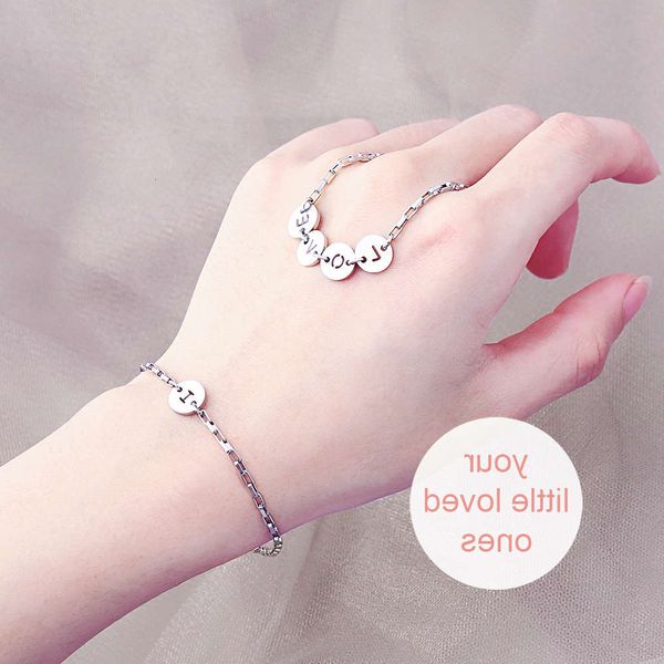 

hand catenary diy initials simple accessories bracelet women, Golden;silver