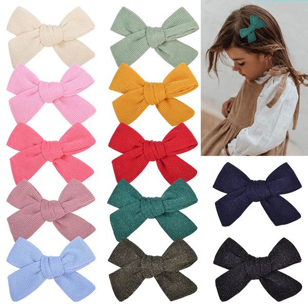 

girls hair accessories hairclips baby bb clip kids barrettes clips childrens bow hairpin cotton accessory b6246, Slivery;white