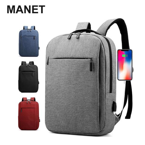 

backpack manet usb charging men's backpacks anti-theft laplarge capacity school bag for boy fashion computer pack bolsa