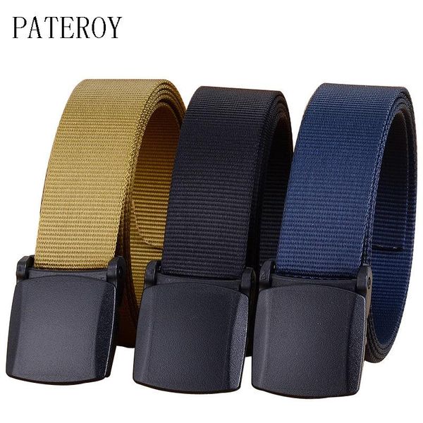 

nylon belt male army tactical mens military waist canvas belts cummerbunds strap pom plastic buckle black riem, Black;brown