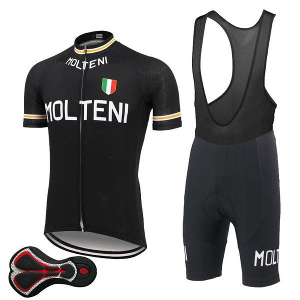 

racing sets molteni black cycling jersey mtb set ropa ciclismo gel pad bib shorts triathlon clothing maillot, Black;blue