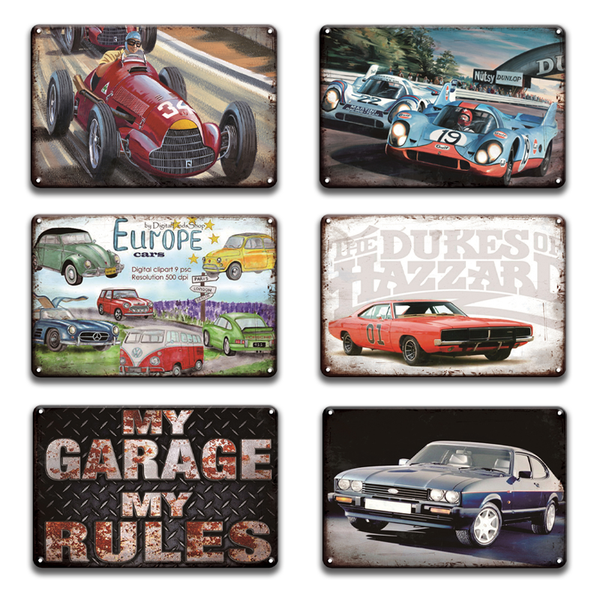 

bsa dunlop dads garage metal poster tin sign vintage car motorcycles metal sign chic garage man cave home wall decoration