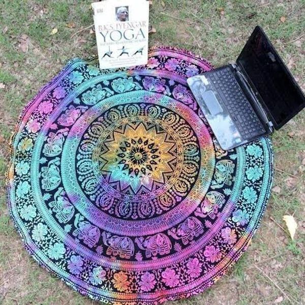 

table runner summer beach swim bath towel fashion printing round pool home shower blanket cloth yoga mat drop